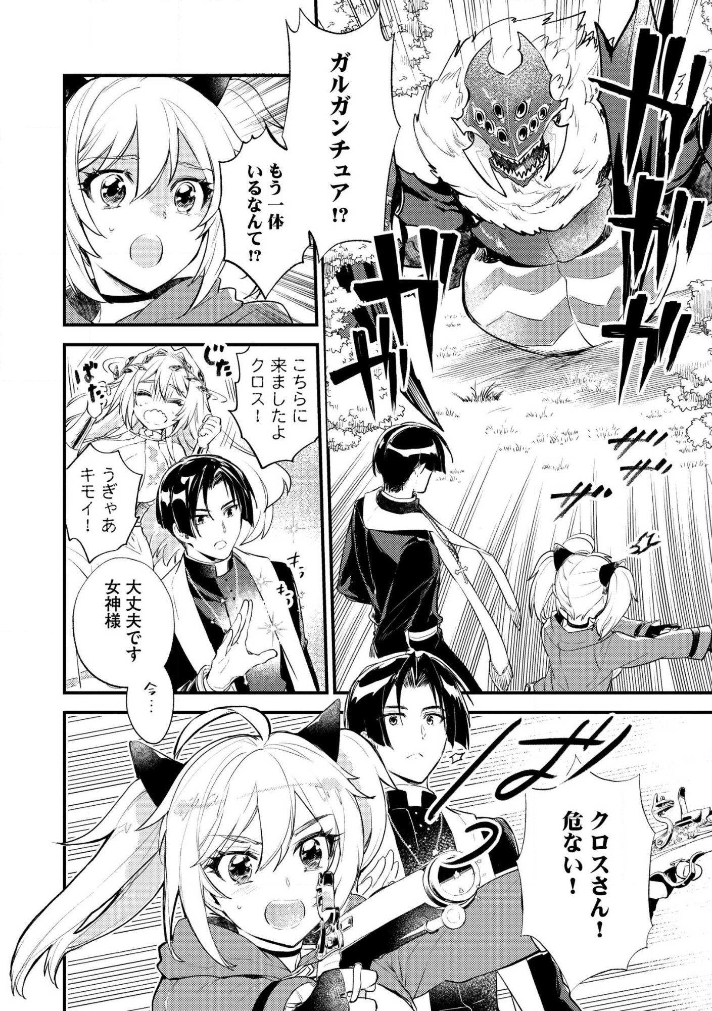 “(JASHIN NO CHI) GA NAGARETEIRU” TO IWARE, SHINSEI KYOUKAI WO TSUIHOU SARETA SHINPU DESU. RIFUJIN NA RIYUU DE KYOUKAI WO OIDA SARETARA, SHINKOU TAISHOU NO MEGAMI-SAMA MO ISSHO NI TSUITE KICHAIMASHITA Chap 2 - Pic 22